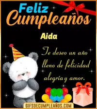 Te deseo un feliz cumpleaños Aida